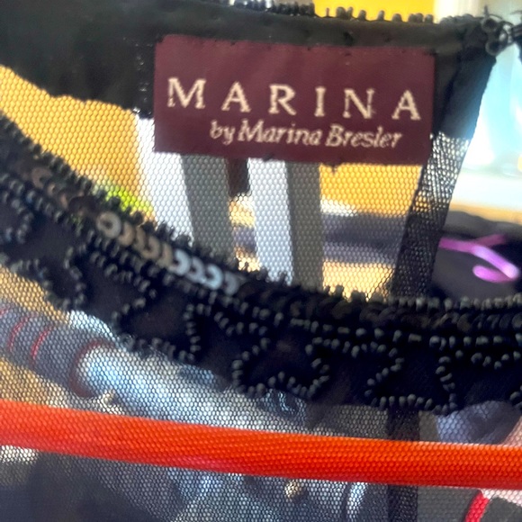 Evening lace and beaded blouse. Button top back with zip up. Beautiful size 8-10 - Picture 1 of 4